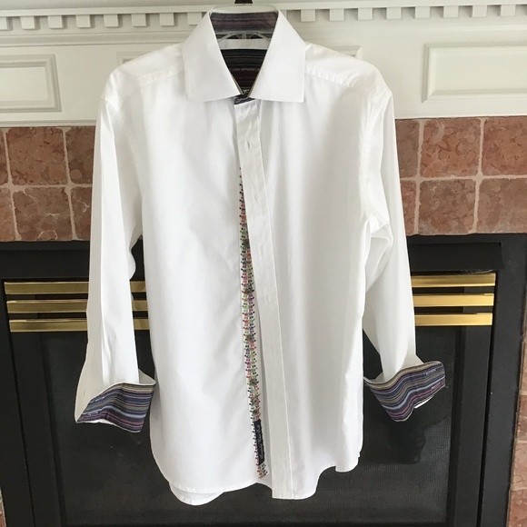 Robert Graham Tops - ROBERT GRAHAM WHITE LADIES MEDIUM LONG SLEEVED